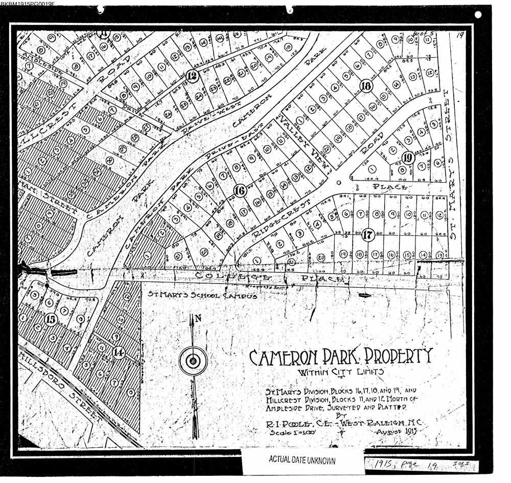 Cameron Park Plat, 1915
