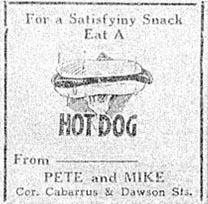 Advertisement in local newspaper on October 23, 1948.