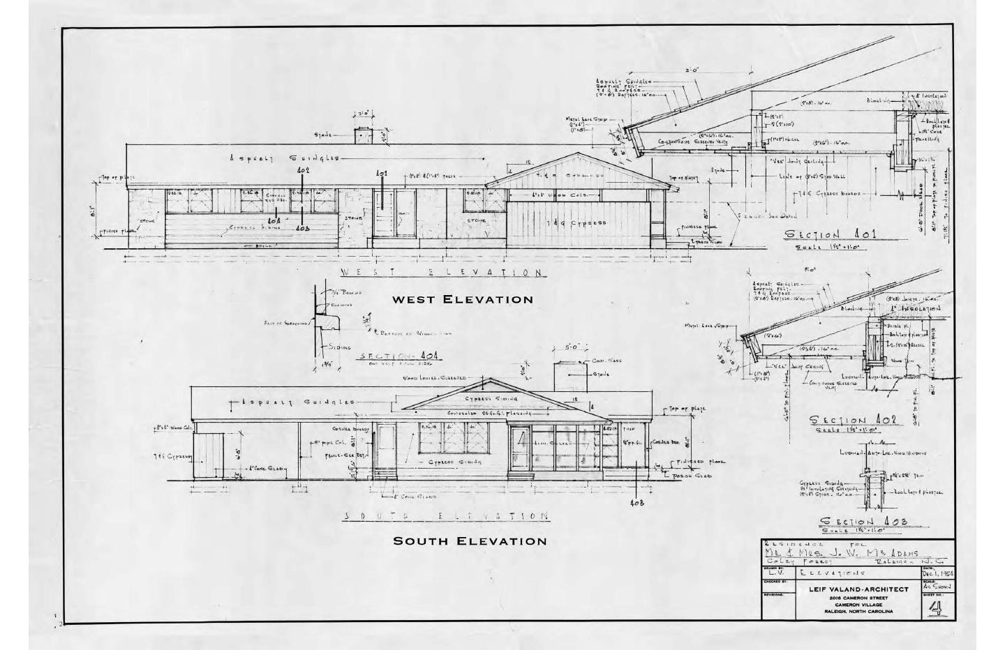 McAdams House, 1954