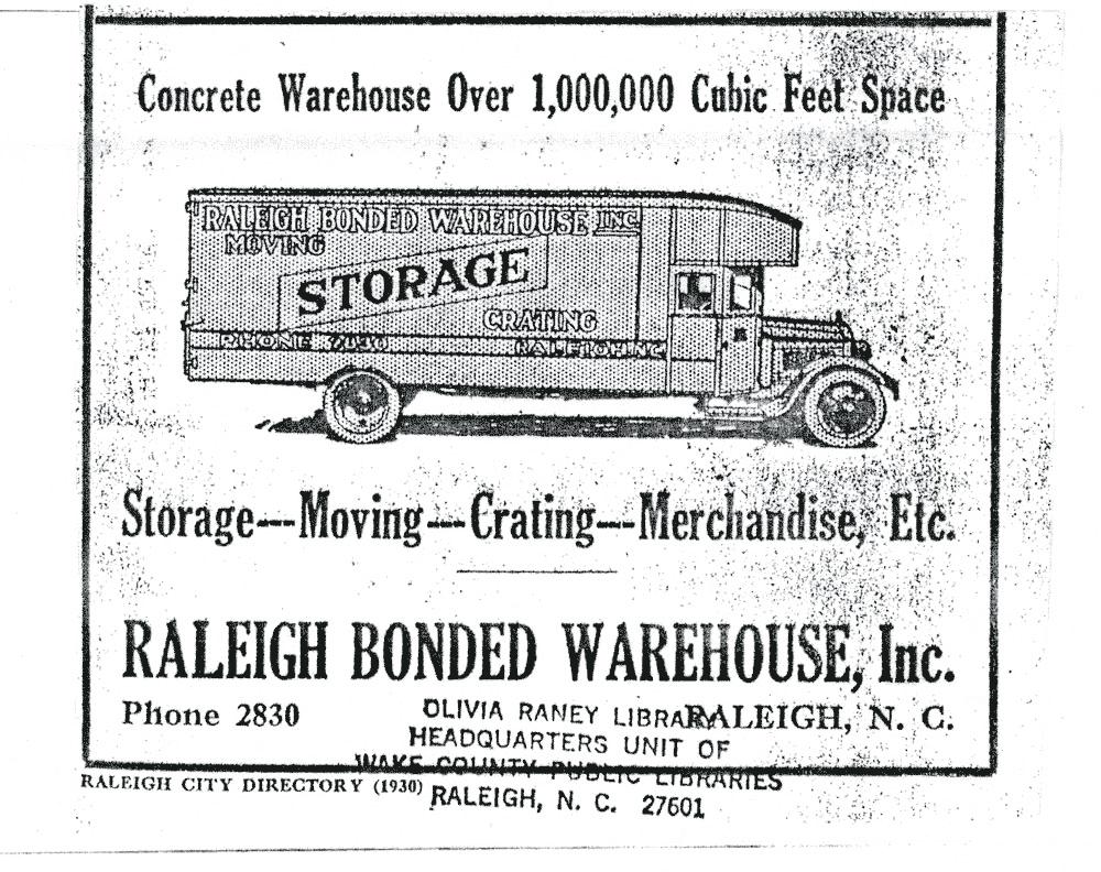 Raleigh Bonded Warehouse, date unknown